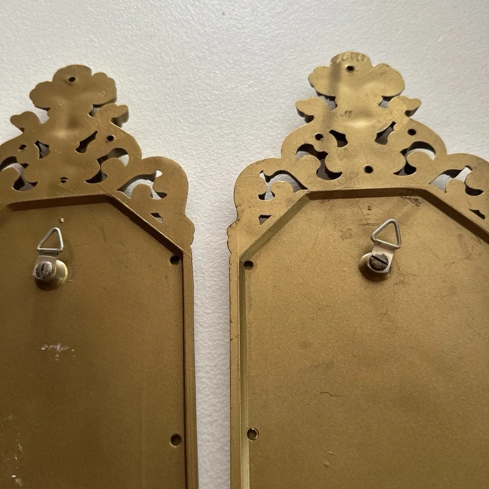 Vintage 1967 Homco Dart Industries Angel Cherub Wall Plaques 7058 7059 Pair USA